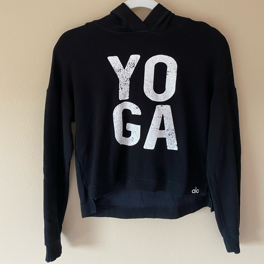 ALO yoga thin sweater with a hood